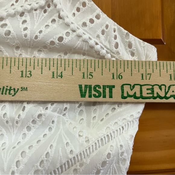 White House Black Market White Eyelet Peplum Cami Size 8 NWT - Picture 10 of 13